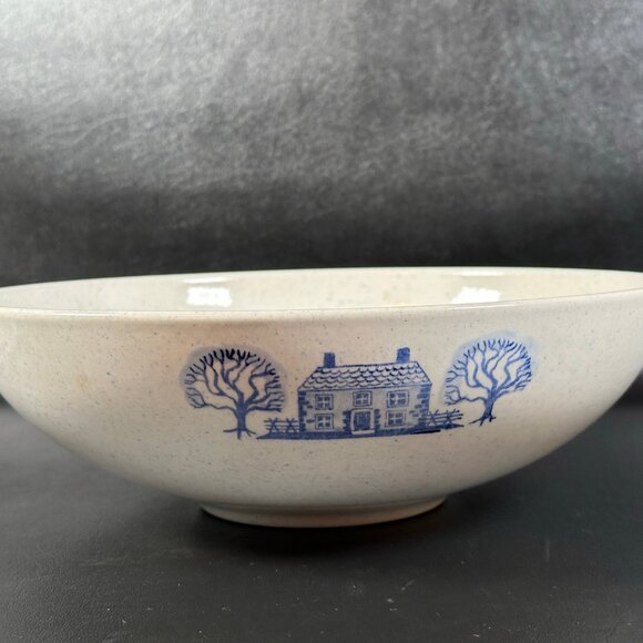Metlox Large Salad Bowl Provincial Blue Homestead Poppytrail Vernon 1950-1982 - Picture 2 of 4